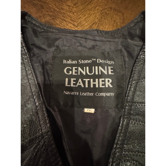 Italian Stone Design Genuine Leather Patchwork Vest Black Menswear Gents‎ |P1 - Picture 3 of 6